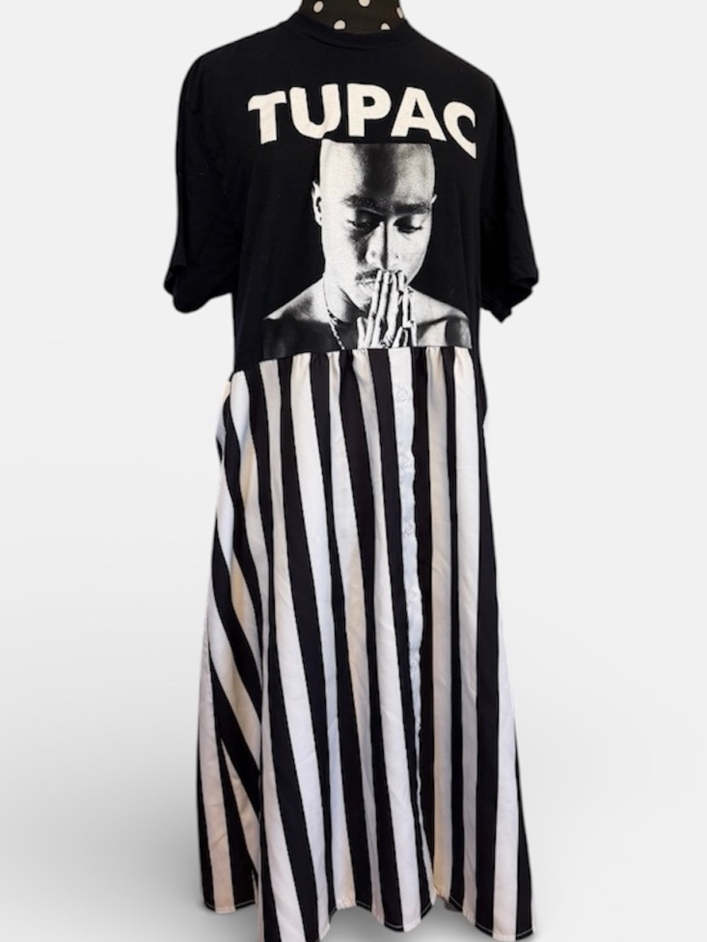 Tupac stripes Edition! Band tee to pretty midi! The Remix Collection.